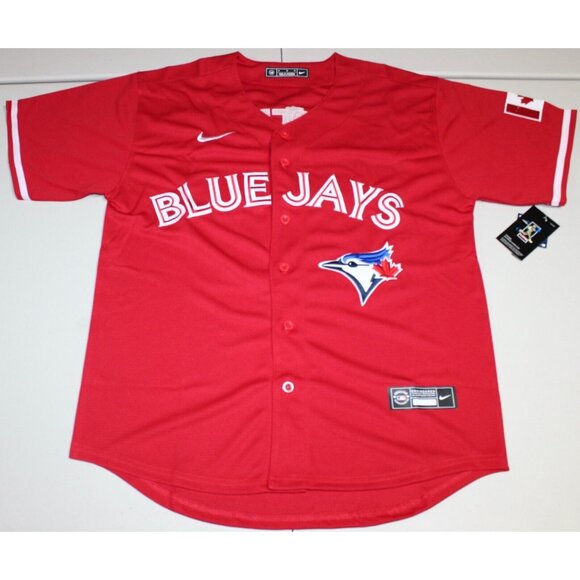 MLB Canada Day Toronto Blue Jays Vladimir Guerrero Jr Sewn #27 Jersey Medium NWT - Picture 1 of 5